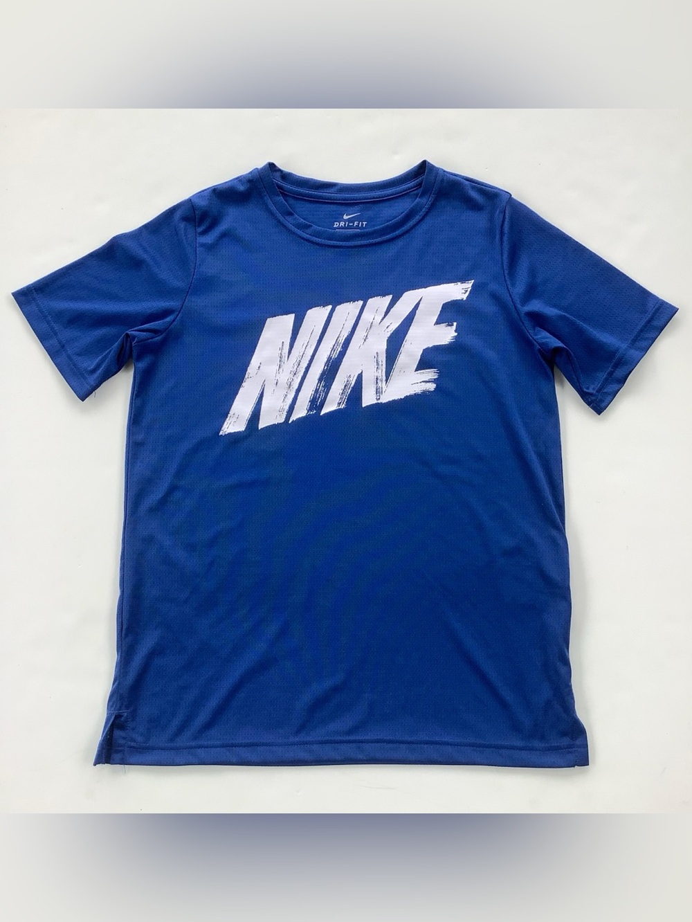 Nike Boys Royal Blue Graphic Dri-FIT Tee with White Logo